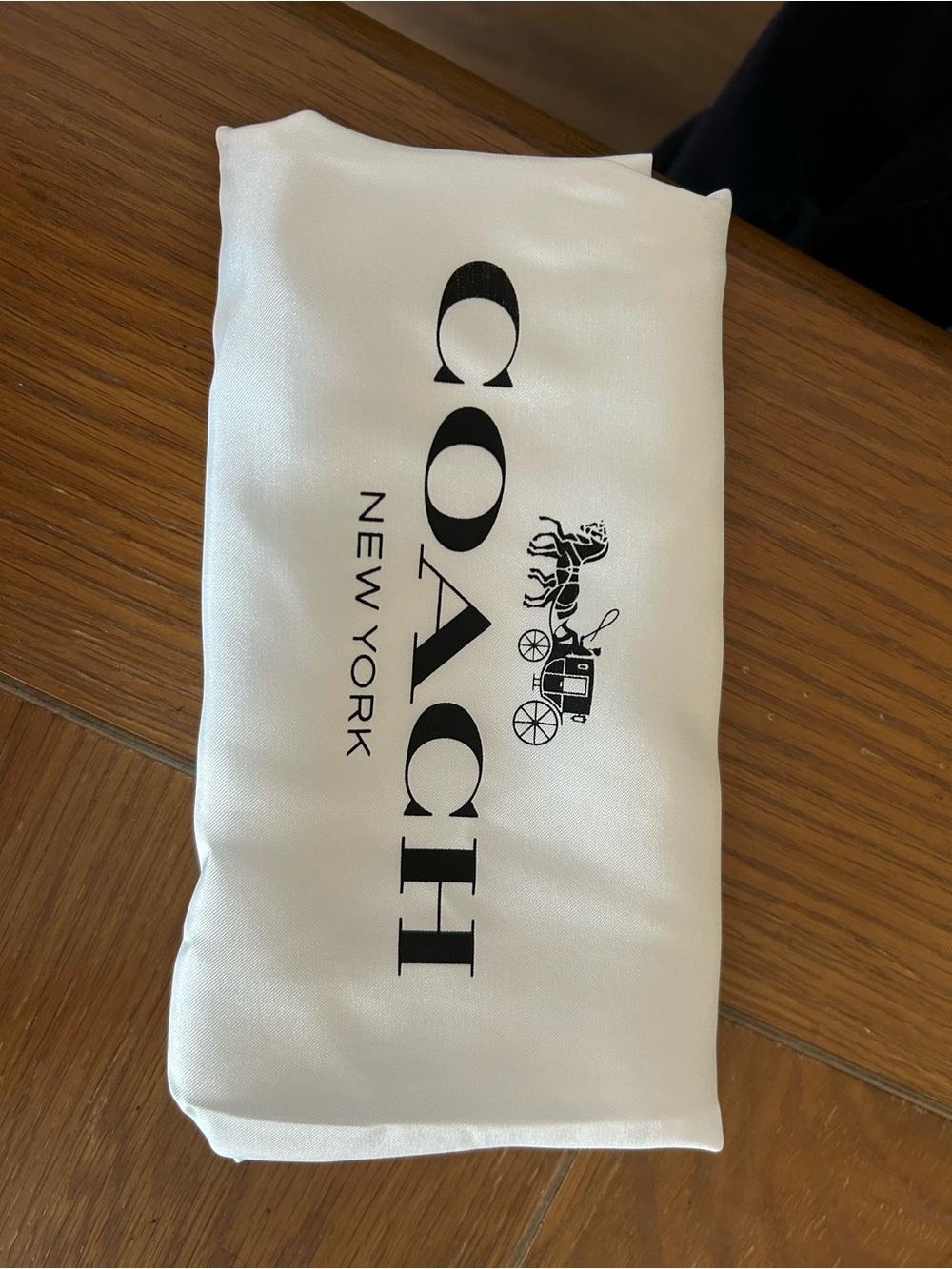 Coach White and Black Logo Dust Bag